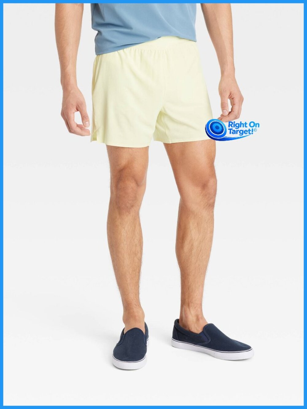 Small - Men's Run Shorts 5in - All In Motion - Lemon Yellow